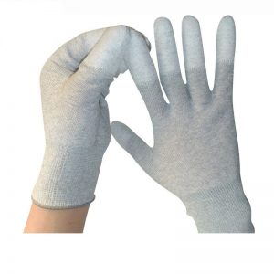 ESD látkové rukavice s pogumovanými koncami prstov – fingerfit